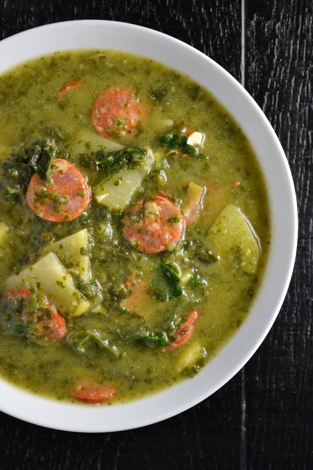 Caldo Verde (Portuguese Kale & Potato Soup) - Delish D'Lites