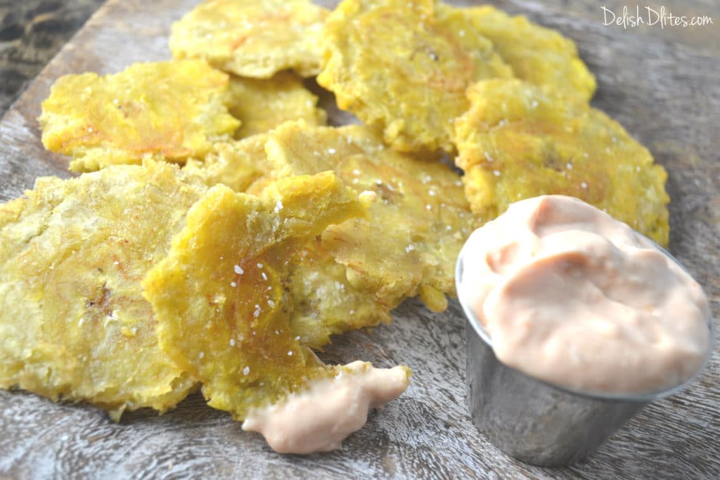 Tostones (Fried Plantains) with MayoKetchup Delish D'Lites