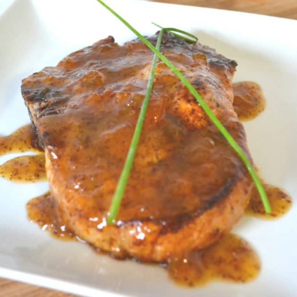 Peach and Mustard Glazed Pork Chops Delish D'Lites