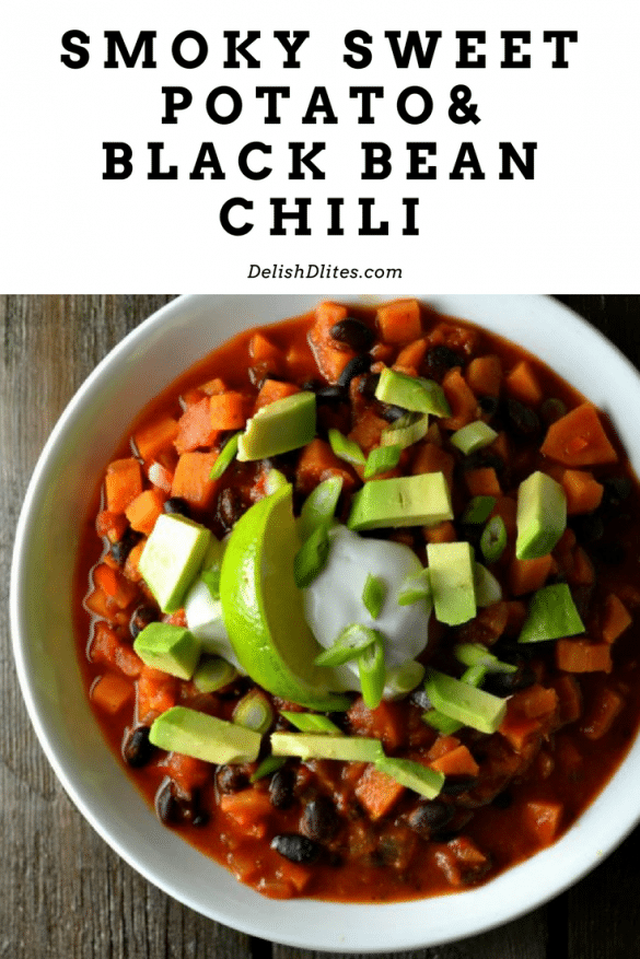 Smoky Sweet Potato and Black Bean Chili Delish D'Lites