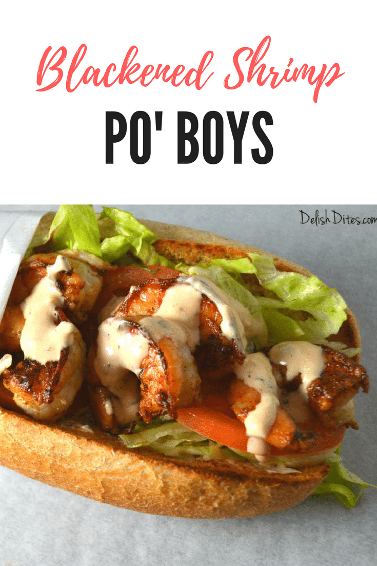 Blackened Shrimp Po' Boys Delish D'Lites