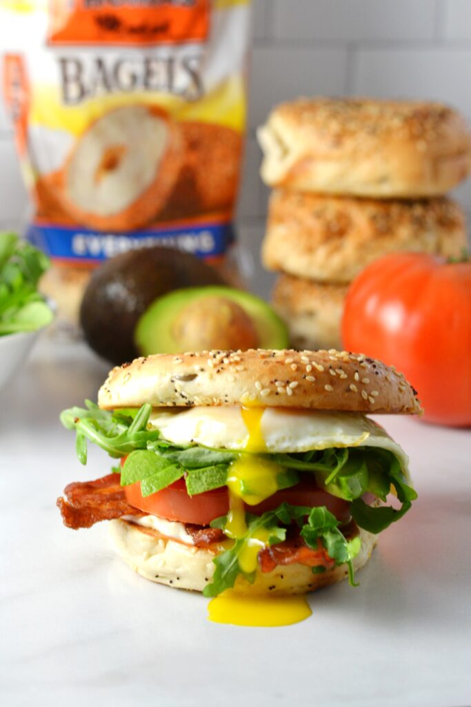 Avocado BLT Breakfast Bagel Sandwich | Delish D'Lites